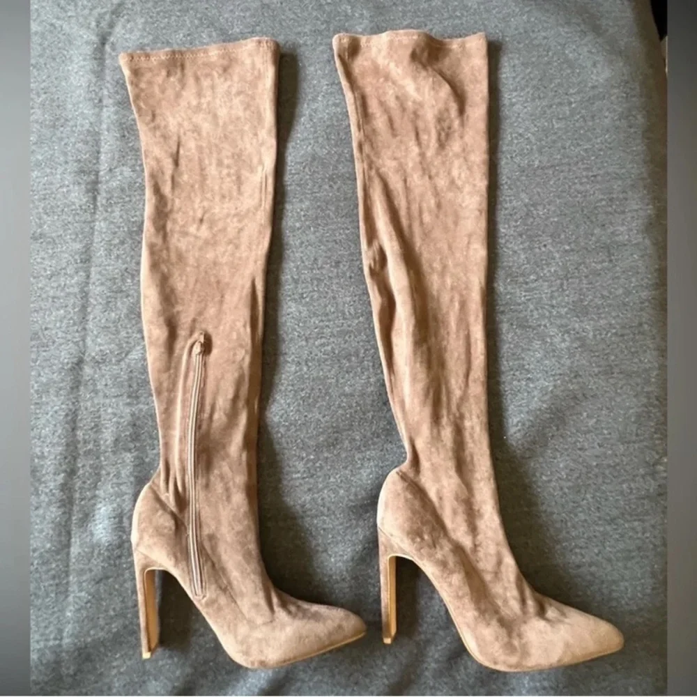 Fashion Nova Beige Over-the-Knee Boots